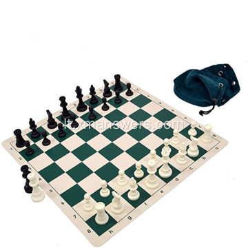 Silikono šachmatų rinkinys su šachmatų lentos šachmatų kilimėliu